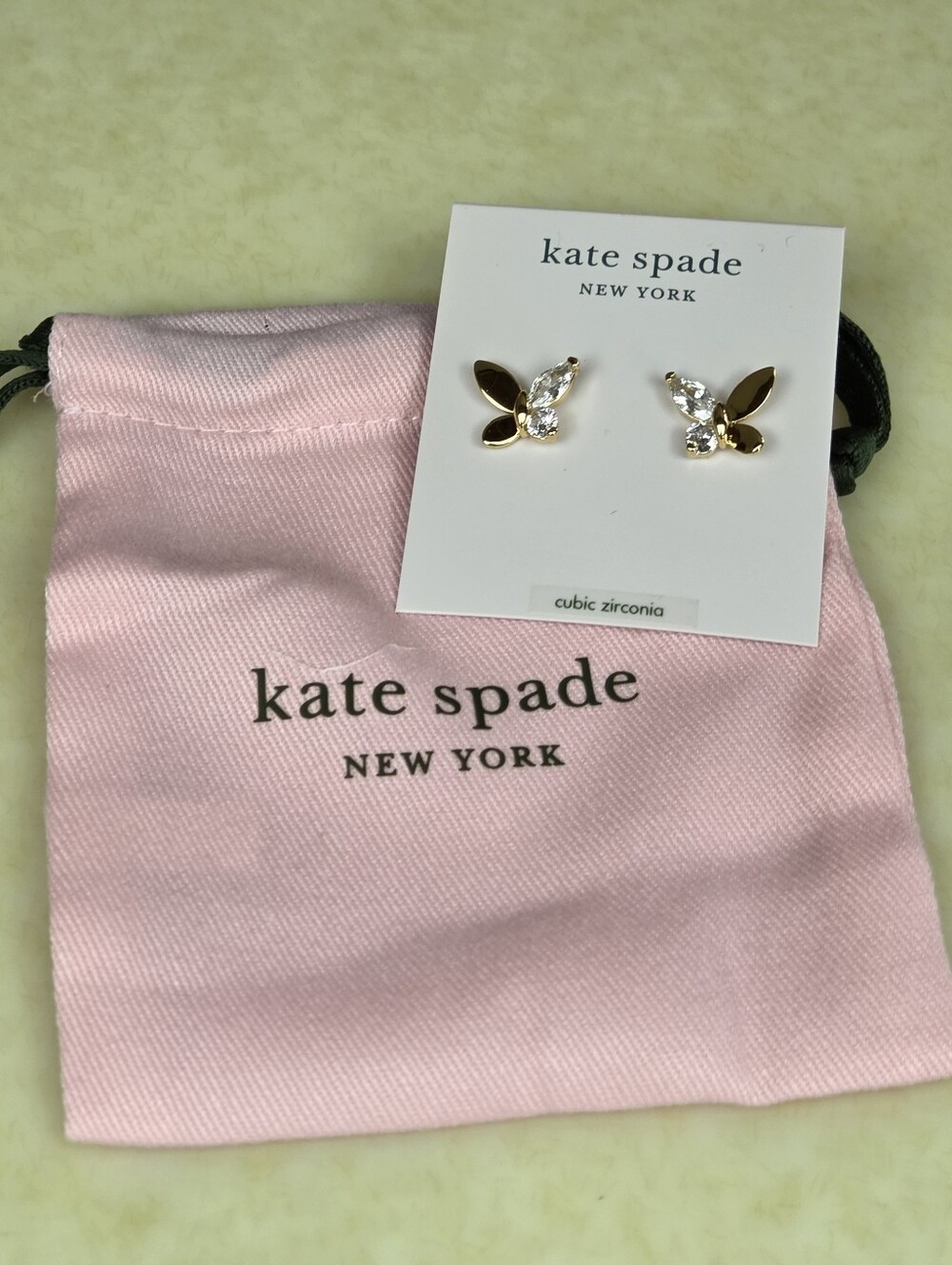 Kate Spade Social Butterfly Stud Earrings Gold Tone Butterfly NWT